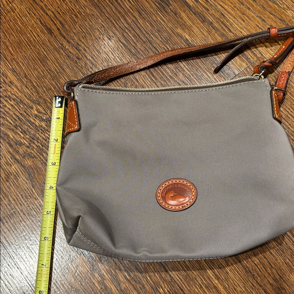 Dooney & Bourke Gray NylonPouchette Crossbody with Brown Leather Trim - Picture 5 of 5
